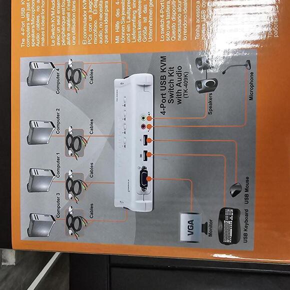 4-Port USB KVM Switch Kit with Audio | TRENDnet - Picture 5 of 7